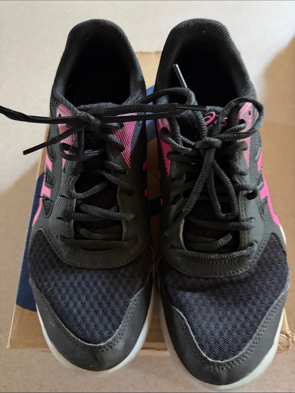 Asics Black and Pink Women's Running Sneakers